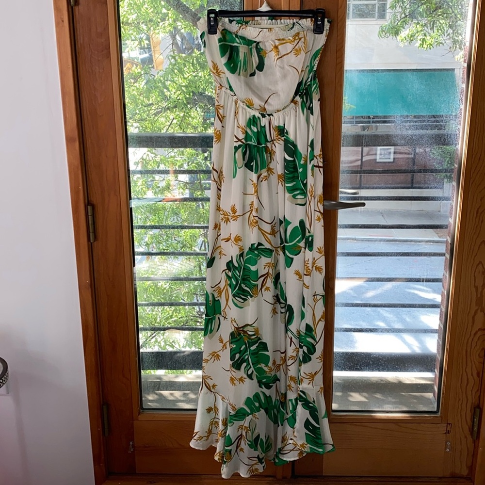 The Webster x Target Strapless Maxi Dress (S) in wallpaper floral print.